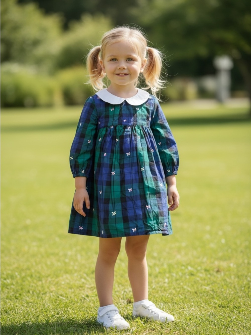 Gap x Sarah Jessica Parker Girls Blackwatch Plaid Dress Size 5